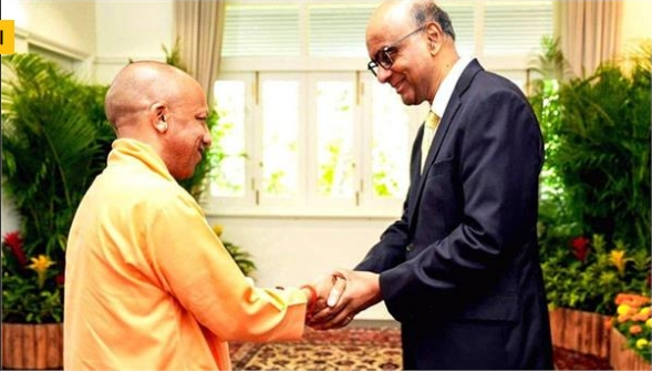 CM Yogi ਨੇ ਸਿੰਗਾਪੁਰ ਦੇ ਰਾਸ਼ਟਰਪਤੀ ਨਾਲ ਕੀਤੀ ਮੁਲਾਕਾਤ