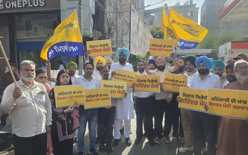 ਪੈਟਰੋਲ-ਡੀਜ਼ਲ ਦੀਆਂ ਵਧੀਆਂ ਕੀਮਤਾਂ ਖ਼ਿਲਾਫ਼ ‘ਆਪ’ ਦਾ ਪੰਜਾਬ ਭਰ ‘ਚ ਪ੍ਰਦਰਸ਼ਨ, ਮੋਦੀ ਸਰਕਾਰ ‘ਤੇ ਸਾਧਿਆ ਨਿਸ਼ਾਨਾ